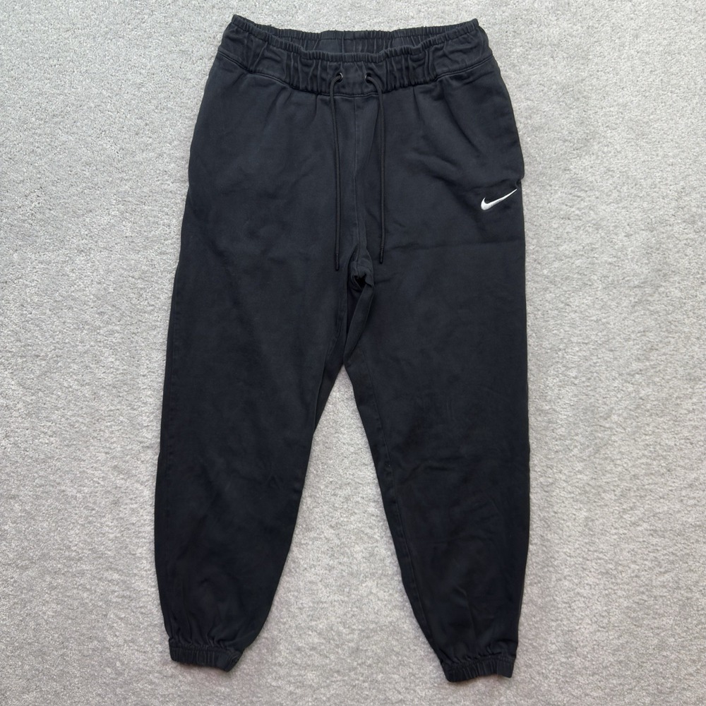 Nike Sportswear Easy Joggers Women's Small Black Cotton Swoosh Pants DM6419-010